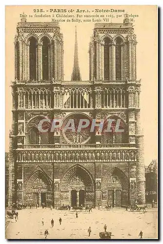 Cartes postales Paris Notre Dame doit sa fondation a Childebert