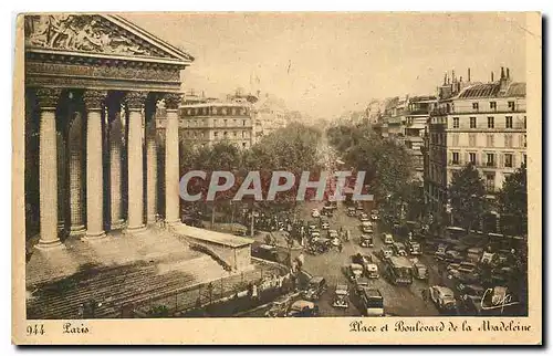 Cartes postales Paris Place et Boulevard de la Abadeleine