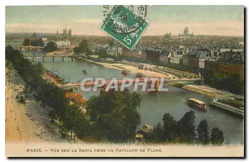 Cartes postales Paris Vue sur la Seine prise du Pavillon de Flore