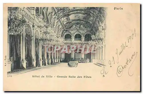 Cartes postales Paris Hotel de Ville Grande Salle des Fetes