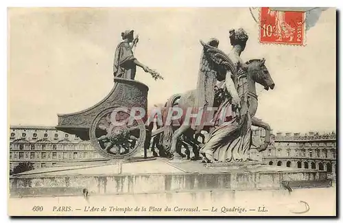 Cartes postales Paris l'Arc de Triomphe de la Place du Carrousel Le Quadrige