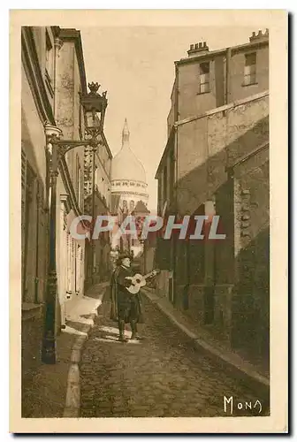 Ansichtskarte AK Les Petits Tableaux de Paris Montmartre La Rue Saint Rustique Au fond le Sacre Coeur