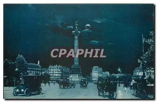 Cartes postales Paris la Nuit Place de la Bastille