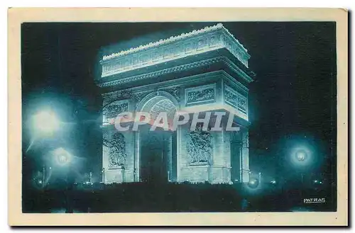 Cartes postales Paris la Nuit Illumination de l'Arc de Triomphe