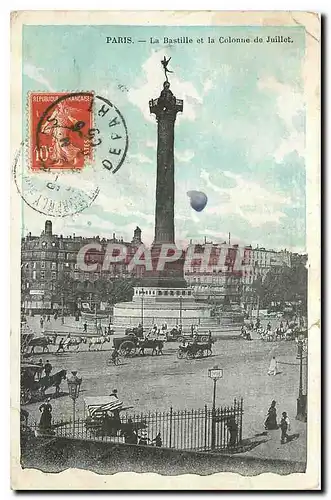 Cartes postales Paris La Bastille et la Colonne de Juillet