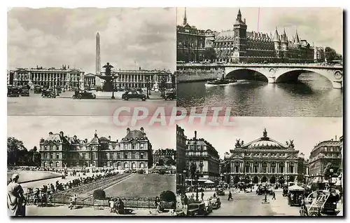 Ansichtskarte AK Paris et ses Merveilles La place de la Concorde la Conciergerie le palais du Luxembourg et la pl