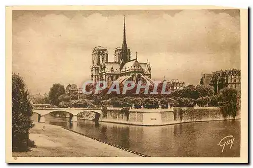 Cartes postales Paris et ses Merveilles La Pointe est de l'Ile de la Cite le pont et le Square de l'Archeveche