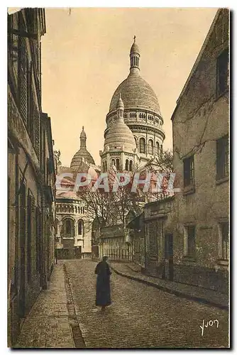 Ansichtskarte AK Paris Basilique du Sacre Coeur de Montmartre vue de la Rue du Calvalier de la Barre