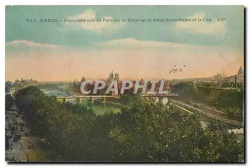 Cartes postales Paris Panorama pris du Pavillon de Floire sur la Seine Notre Dame et la Cite