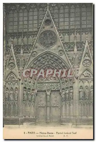 Cartes postales Paris Notre Dame Portail lateral Sud