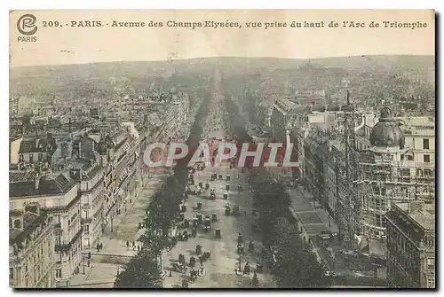 Cartes postales Paris Avenue des Champs Elysees vue prise du haut de l'Arc de Triomphe