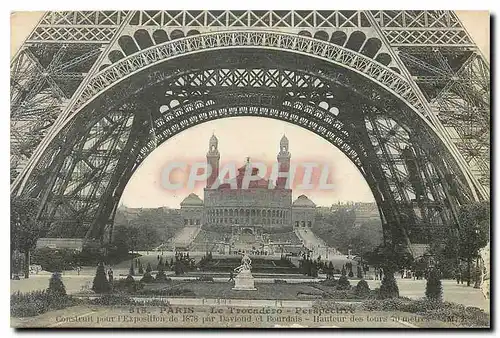 Cartes postales Paris Le Trocadero Perspective Tour Eiffel