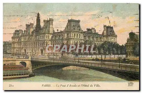 Cartes postales Paris Le Pont d'Arcole et l'Hotel de Ville