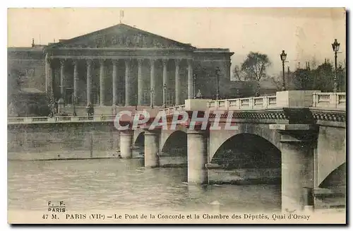 Ansichtskarte AK Paris Le Pont de la Concorde et la Chambre des Deputes Quai d'Orsay