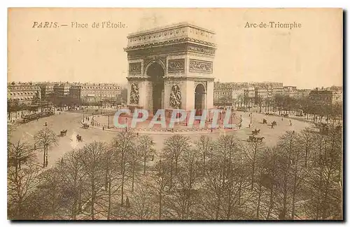 Cartes postales Paris Place de l'Etoile Arc de Triomphe