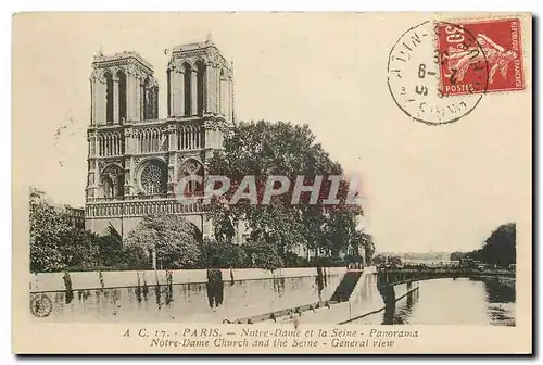 Cartes postales Paris Notre Dame et la Seine Panorama