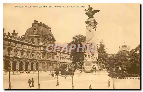 Ansichtskarte AK Paris Le Monument de Gambetta et le Louvre