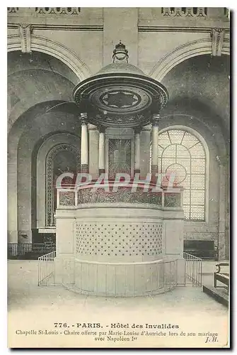 Ansichtskarte AK Paris Hotel des Invalides Chapelle St louis Chaire offerte par Marie Louise d'Autriche lors de s