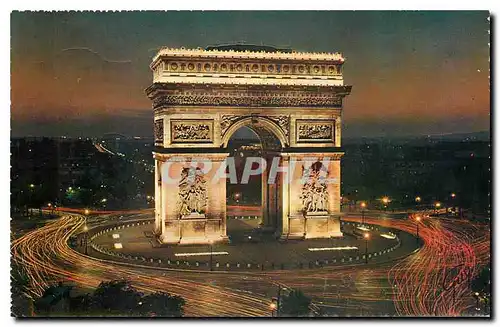 Cartes postales moderne Paris et ses Merveilles La place de l'Etoile de nuit et l'arc de triomphe