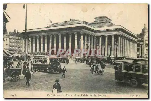 Ansichtskarte AK Paris La Place et le Palais de la Bourse