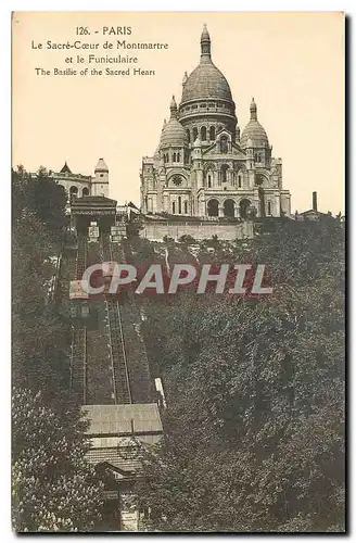 Ansichtskarte AK Paris Le Sacre Coeur de Montmartre et le Funiculaire