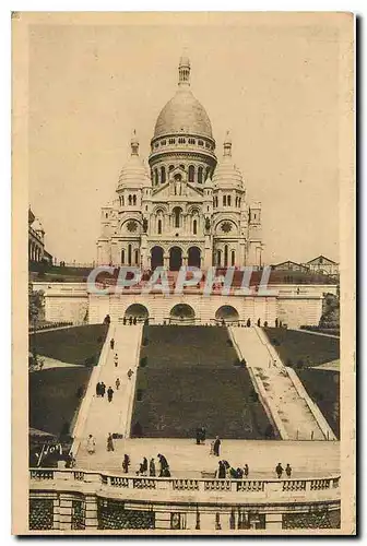 Cartes postales Paris en flanant Le Sacre Coeur de Montmartre et l'Escalier Monumental