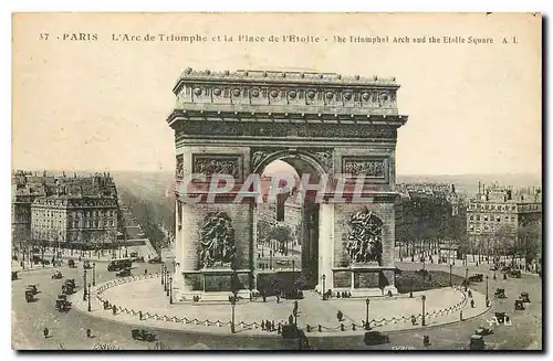 Cartes postales Paris L'Arc de Triomphe et la Place de l'Etoile