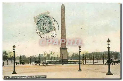 Cartes postales Paris L'Obelisque Place de la Concorde