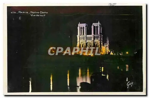 Cartes postales Paris Notre Dame Vue de nuit