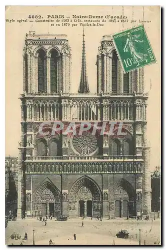 Ansichtskarte AK Paris Notre Dame Facade Style ogival