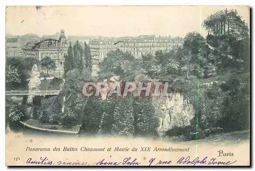 Cartes postales Panorama des Buttes Chaumont et Mairie du XIX Arrondissement