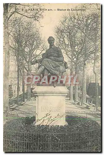 Cartes postales Paris Statue de Lamartine