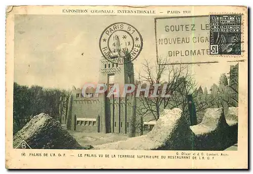 Cartes postales Exposition Coloniale Internationale Paris Palais de L'A. Q. F. Le palais vu de la Terrasse super