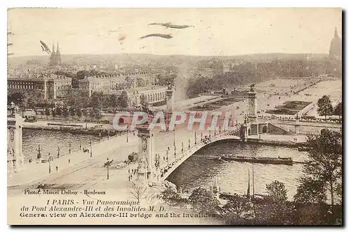 Ansichtskarte AK Paris Vue panoramique du Pont Alexandre III et des Invalides