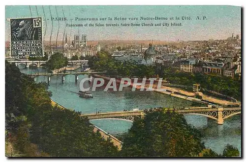 Ansichtskarte AK Paris Panorama sur la Seine vers Notre Dame et la Cite