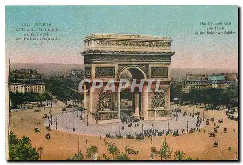 Cartes postales Paris L'Arc de Triomphe et la Tombe du Soldat Inconnu