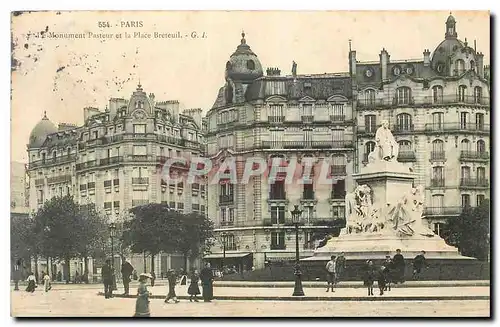 Cartes postales Paris Le Monument Pasteur et la Place Breteuil