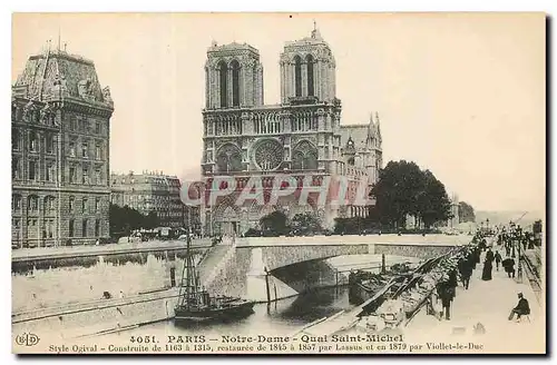 Cartes postales Paris Notre Dame Quai Saint Michel