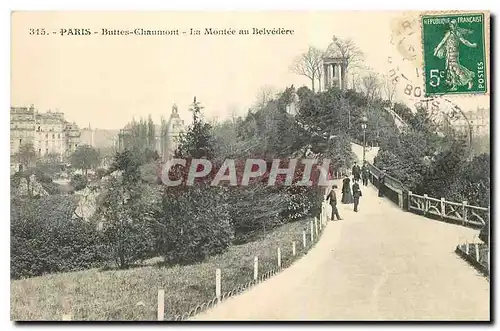 Cartes postales Paris Buttes Chaumont La Montee au Belvedere