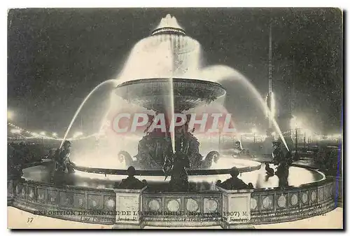 Cartes postales Paris Exposition decennale de l'automobile Une fontaine de la Place de la Concorde