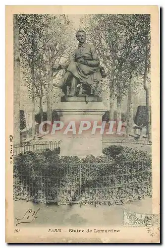 Cartes postales Paris Statue de Lamartine