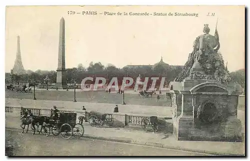 Ansichtskarte AK Paris Place de la Concorde Statue de Strasbourg Tour Eiffel