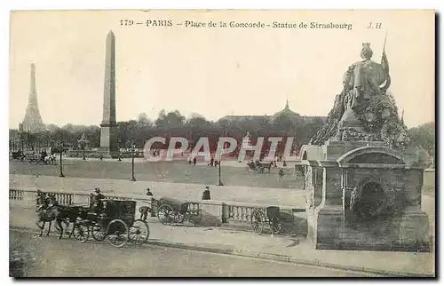 Cartes postales Paris Place de la Concorde Statue de Strasbourg Tour Eiffel