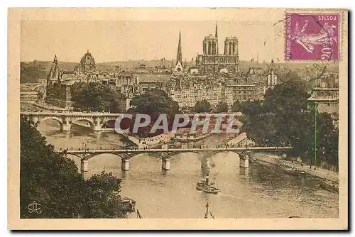 Cartes postales Paris La Seine la Cite Notre Dame et la Pointe du Vert Galant