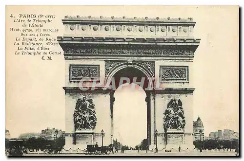 Cartes postales Paris l'Arc de Triomphe de l'Etoile