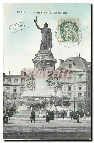 Cartes postales Paris Statue de la Republique