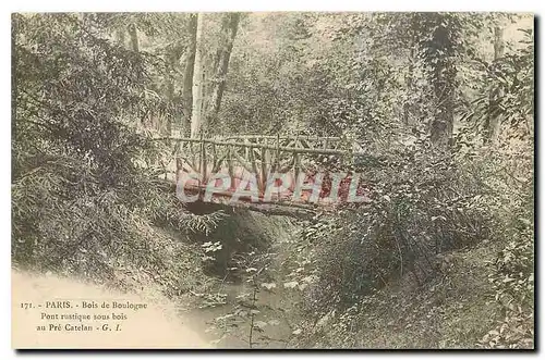 Ansichtskarte AK Paris Bois de Boulogne Pont rustique sous bois au Pre Catelan