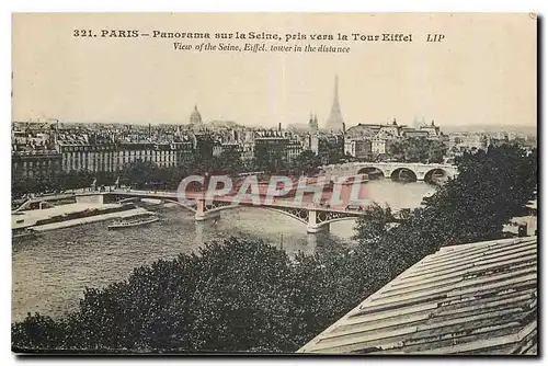 Cartes postales Paris Panorama sur la Seine pris vers la Tour Eiffel