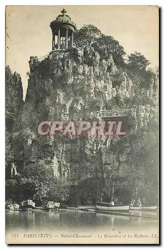 Cartes postales Paris Buttes Chaumont Le Belvedere et les Rochers