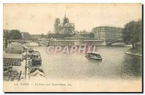 Cartes postales Paris La Seine vers Notre Dame